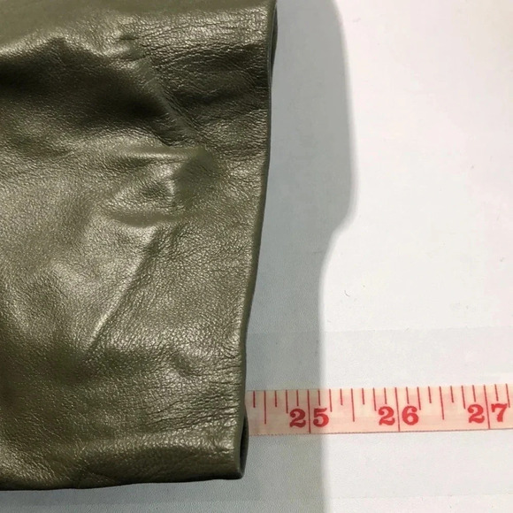 JESSICA LONDON Olive Green Leather Blazer/Jacket - Picture 11 of 11